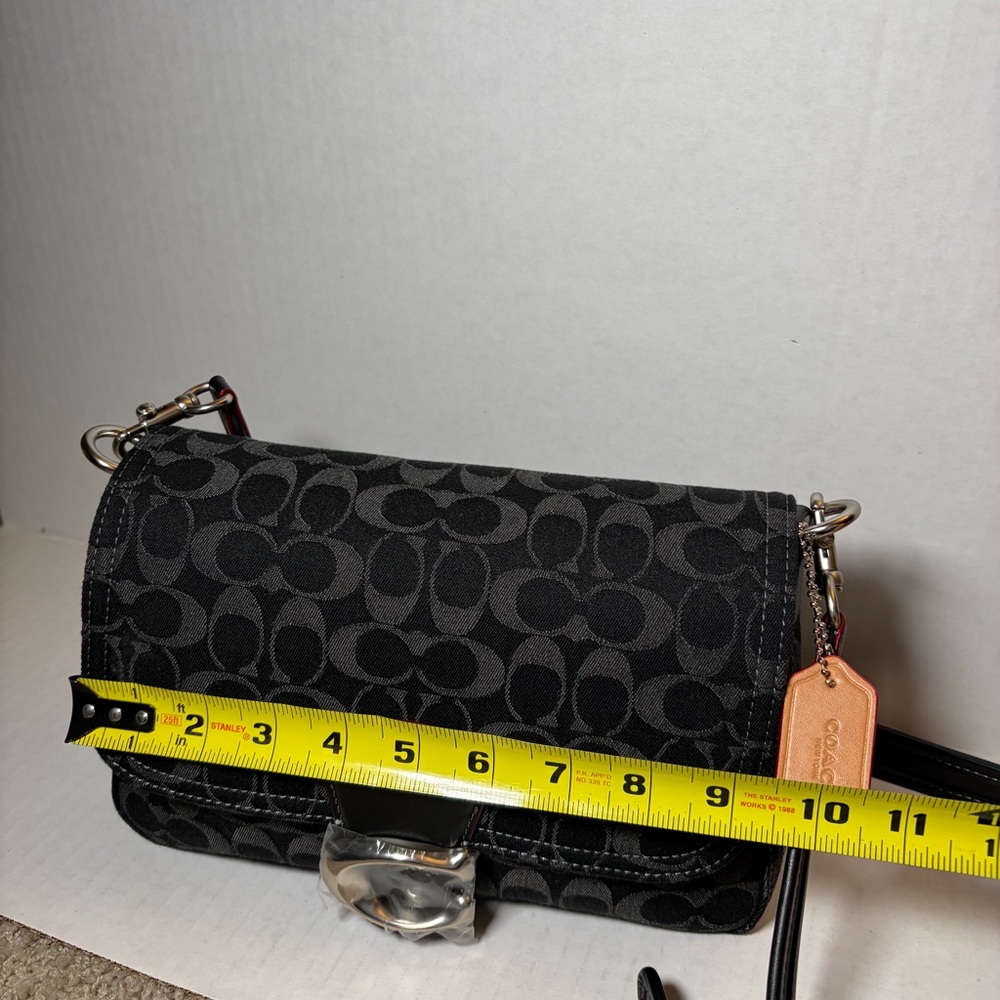 Coach black Denim Soft Tabby Shoulder Bag NEW! W/ Dustbag & All Straps - Picture 3 of 11